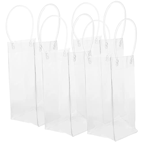 TOGEVAL 4 Stück Tragbare Transparente Geschenktaschen für Weinflaschen Multifunktionale Handtaschen für Partys Hochzeiten und Feiern für Süßigkeiten und Kleine Gegenstände von TOGEVAL