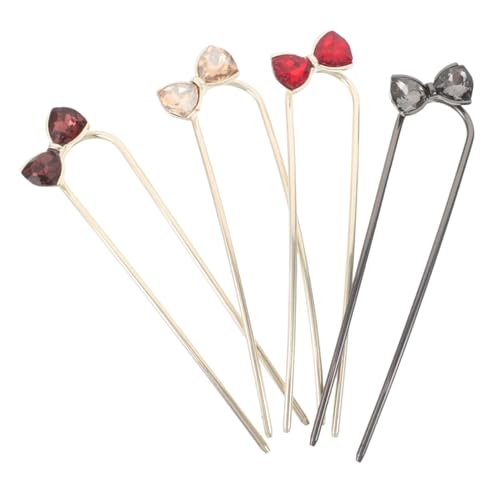 TOGEVAL 4stücke U-förmige Haarnadeln Mit Strass-schleife Chinesisches Haar-accessoire Für Damen Hochzeiten Abschlussbälle Und Formelle Veranstaltungen von TOGEVAL