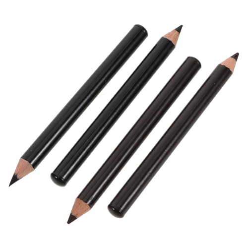 TOGEVAL 4 Stück Wasserfester Augenbrauenstift Holzoptik Teiliges Set Schwarz Braun Langlebig Natürliches Finish Präzise Anwendung für Anfänger und Täglichen Gebrauch von TOGEVAL