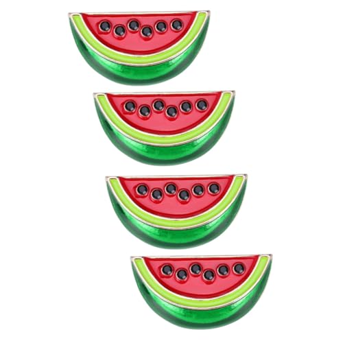 TOGEVAL 4 Stück Wassermelonen Anstecker Damen Cartoon Brosche Clip für Schal Pullover Kreative Kleidung Dekoration Wiederverwendbar Langlebig von TOGEVAL