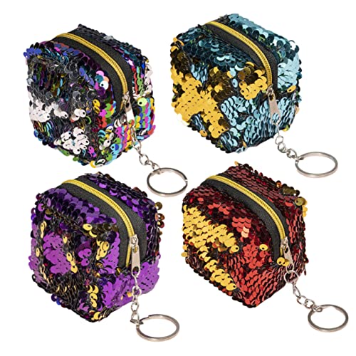 TOGEVAL 4 Stück Wechselt Die Tasche Mini-geldbörse Brieftasche Mit Pailletten Geldbörse Für Mädchen Kleine Geldbörse Mädchen Geldbörsen Kurze Geldbörse Kinder Geldbörsen Mädchen-geldbörse von TOGEVAL