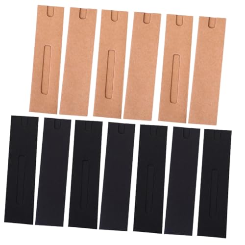 TOGEVAL 40 Stück Teiliges Kraftpapier Stifthülsen mit Schwarzer und Naturfarbener Einzelfach Verpackung Stabile Papier Stiftbeutel für Büro und Geschenkverpackung Pen Packaging Taschen von TOGEVAL