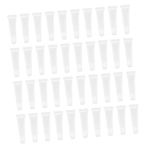 TOGEVAL 40 Stück Teiliges Leere Lippenbalsam Tuben Transparent Weiche und Auslaufsichere Lipgloss Behälter Wiederverwendbare Kosmetik Verpackung für DIY Lippenpflege und Make Up Mädchen von TOGEVAL