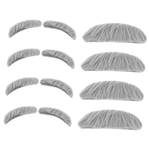 TOGEVAL 4Sätze Gefälschte Augenbrauen und Schnurrbärte für Kostümpartys Realistische Selbstklebende Requisiten für Halloween Fasching und Cosplay für Erwachsene von TOGEVAL