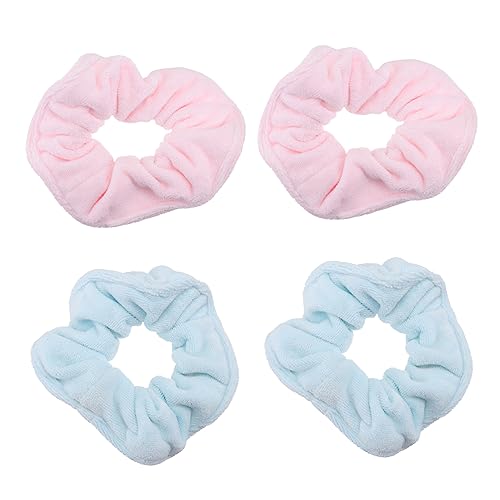 TOGEVAL Mikrofaser Haargummis 4 Stück Elastische Haargummis für Damen Saugfähige für Nasses Haar Haarband für Pferdeschwanz Haaraccessoires für Make Up und Frisur von TOGEVAL