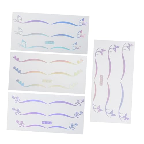 TOGEVAL 4blatt Holographische Schmetterlingsstern Augen-make-up Aufkleber Temporäre Eyeliner-sticker Für Halloween Und Festivals Einfache Anwendung Und Langlebige Haftung Für Einen von TOGEVAL
