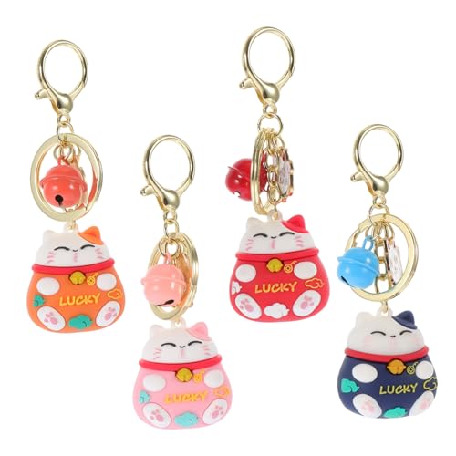 TOGEVAL 4stücke Glückskatze Schlüsselanhänger Niedliche Für Taschen Schlüsselbund Dekoration Kreative Ornamente Und Zufällige Designs von TOGEVAL