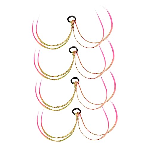 TOGEVAL 4pcs Farbenfrohe Kinder Perücken Braids Kopfschmuck Festival Party Geflochtener Kopfschmuck von TOGEVAL