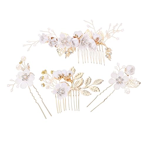 TOGEVAL 4stücke Blumen Haarkamm Und Haar Zubehör Für Braut Hochzeit Kopf Schmuck Blumen Haarschmuck Zubehör Für Frauen Mädchen von TOGEVAL