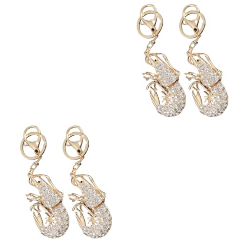 TOGEVAL 4stücke Schlüsselanhänger Cambarus Mit Rhinestone Verzierung Kreatives Design Als Deko Für Taschen Für Freunde Und Familie von TOGEVAL