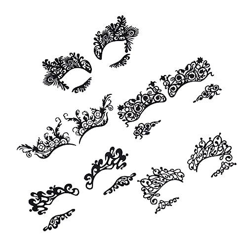TOGEVAL 5 Paar Eyeliner Aufkleber Temporäre Augentattoos für Cosplay Maskerade Hohltattoos mit Spitzenmuster für Damen und Erwachsene für Partys und Festivals von TOGEVAL