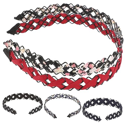 TOGEVAL 5 Stück Breites Stirnband Damen Teiliges Elastische Wiederverwendbare Haargummis mit Floralem Muster Leichtes Komfortables Haarband für Täglichen Gebrauch Modisches Accessoire für von TOGEVAL