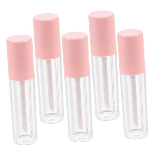 TOGEVAL 5 Stück Leere Lippenölflaschen aus Kompakte DIY Lip Gloss Behälter für Reisen und Einkäufe Rundlippenbehälter Wiederverwendbar und Langlebig von TOGEVAL