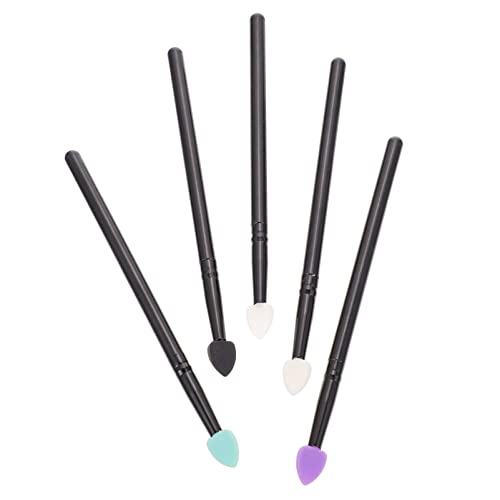 TOGEVAL 5 Stück Silikon Augen Make up Pinselset Für Lidschatten Schimmerndes Puder Professionelles Make up Zubehör Tragbar Zu Hause Und Salon von TOGEVAL