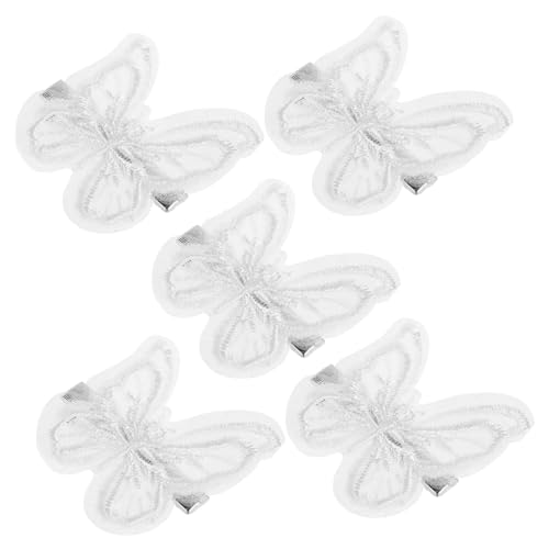TOGEVAL 5 Stück Spitzen Schmetterling Haarklammern für Damen und Mädchen Bestickte Haarspangen Vielseitig für Partys Hochzeiten und Alltagslooks von TOGEVAL
