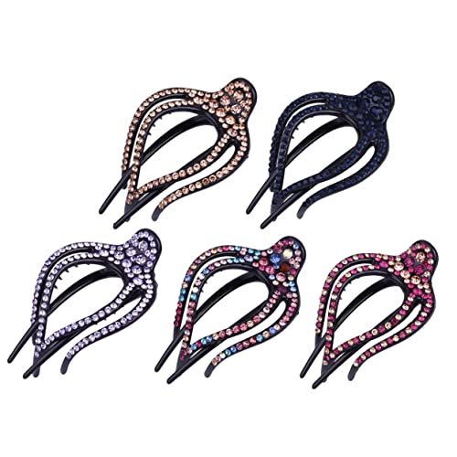 TOGEVAL 5 Stück Teiliges Damen Haarspangen Funkelnden Modische Dreizackige Duckbill clips Langlebiger Haarschmuck für Alltag und Besondere Anlässe Zufällige Farbe Zufällige Farbe von TOGEVAL