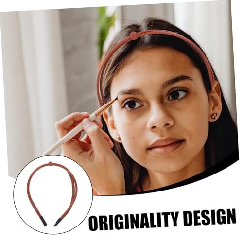 TOGEVAL 5 Stück Teiliges Damen Leder Haarreife mit Knoten Schmaler Stirnband Haarschmuck für Mädchen und Frauen Vielseitig Tragbar zu Geburtstagen Abschlussfeiern und Besonderen Anlässen von TOGEVAL