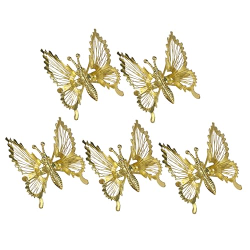 TOGEVAL 5 Stück Teiliges Metall haarspangen mit Schmetterlingsdesign Zarte Haarklammern für Damen Rutschfeste Clips für Dickes und Dünnes Haar Vielseitig für Party Alltag und Reisen von TOGEVAL