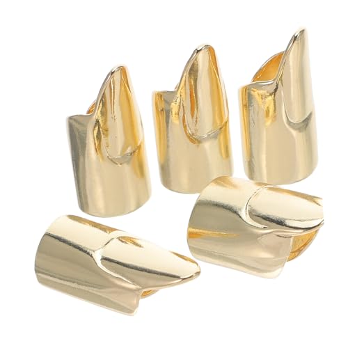 TOGEVAL 5stücke Nagelringe Aus Metall Für Frauen Verstellbar Und Abnehmbar Als Fingerspitzenringe Und Punk-schmuck Für Halloween-partyzubehör von TOGEVAL