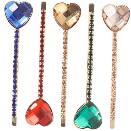 TOGEVAL 5 Stück Teiliges Strass Haarnadeln mit Kristallverzierung Langlebige Haarklammern für Frauen und Mädchen Vielseitiger Haarschmuck für Hochzeit Party und Alltag in Rot Grün Blau von TOGEVAL