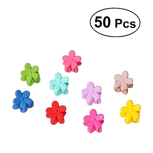 TOGEVAL 50 Stück Matte Mini Haarklammern für Mädchen Süße Blumen Haarspangen für Junge Mädchen für Feines und Dickes Haar Zufällige Farben als zu Weihnachten Geburtstagen Zufällige Farbe von TOGEVAL