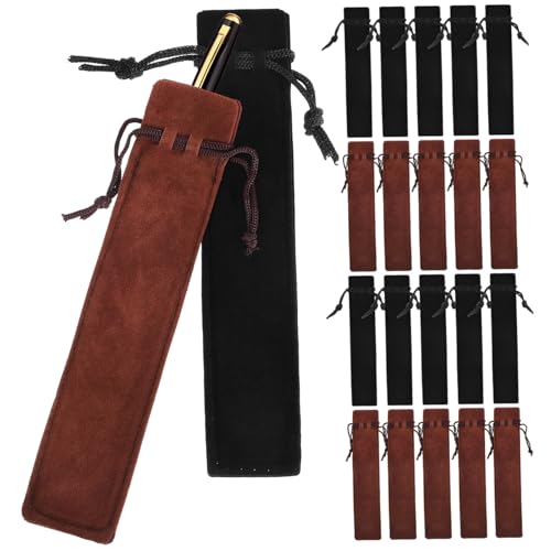 TOGEVAL 50 Stück Teiliges Samtiges Kordelzug Stiftetui Weiche Samtbeutel für Füllfederhalter Kugelschreiber Bleistifte Praktischer Schreibgeräte Schutz für Schule Büro Unterwegs von TOGEVAL