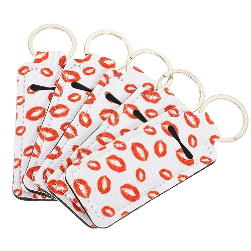 TOGEVAL 5stücke Tragbare Lippenstift-hüllen Mit Schlüsselanhänger Dekorative Und Schützende Lippenpflege Für Unterwegs Für Und Mädchen von TOGEVAL