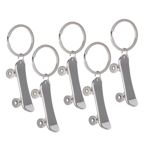 TOGEVAL 5stücke Skateboard Schlüsselanhänger Zinklegierung Kreative Und Praktische Schlüsselketten Für Und Taschen Leicht Und Langlebig Einzigartiges Design Für Skater Und von TOGEVAL