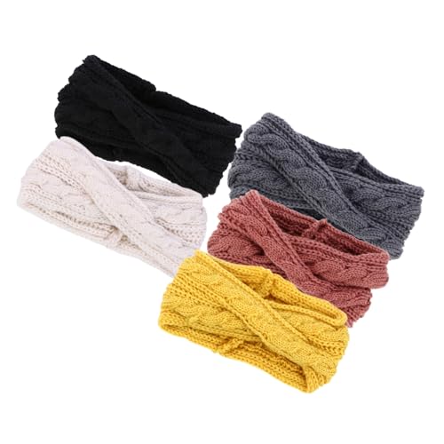 TOGEVAL 5stücke Damen Stirnband Mit Knopf Gestrickte Ohrwärmer Design Für Outdoor-aktivitäten Warm Und Stylisch Zufällige Farben von TOGEVAL