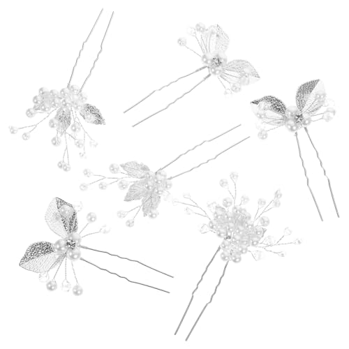 TOGEVAL 6 Stck. Teiliges U-förmige Haarnadeln mit Perlen und Funkelnden Strasssteinen Dekorativer Brautschmuck für Hochzeit Verlobung Abendveranstaltungen Leicht und Elegant für Damen und von TOGEVAL