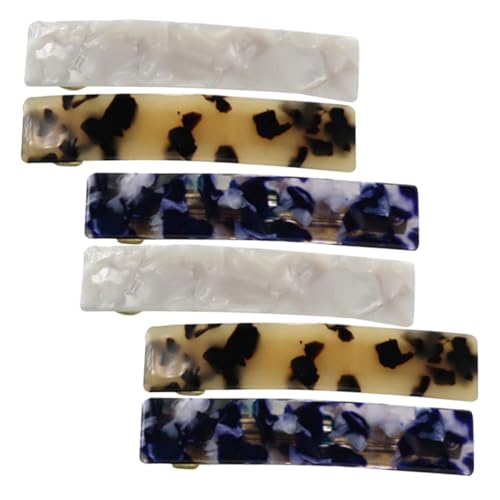 TOGEVAL 6 Stück Haarklammern für Dickes Haar Stabile Metall und Acetatclips Rutschfestes Haarstyling Zubehör für Damen Vielseitig für Make Up Arbeit und Hochzeit Geeignet Zufällige Farbe von TOGEVAL