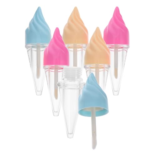 TOGEVAL 6 Stück Lippenbalsam Tuben mit Lippenpinsel Leere Nachfüllbare Lipgloss Behälter für DIY Kosmetik Tragbare Reise Tuben Farbige Lippenpflege Tubes für Frauen und Zufällige Farbe von TOGEVAL