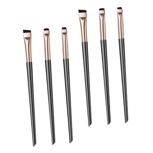 TOGEVAL 6 Stück Präzises Teiliges Eyeliner Pinselset für Damen Feine Lidschattenpinsel aus Langlebigem Material Leichte Tragbare Schminkpinsel für Präzises Augen Make Up und Klare von TOGEVAL