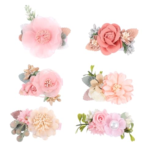 TOGEVAL 6 Stück Teiliges Blumen Haarspangen für Damen und Mädchen Stabile Haarklammern mit Festem Griff Modischer Haarschmuck für Party und Alltag Schonend zu Haar Vielseitig Kombinierbar von TOGEVAL