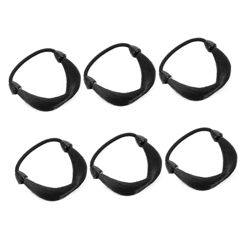 TOGEVAL 6 Stück Teiliges Elastisches Haargummi für Damen und Mädchen Robuste Ponytail Holder Schwarze Haarschleifen Vielseitig Einsetzbar als Haarbänder und Haaraccessoires für Alltag und von TOGEVAL