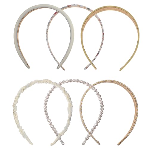 TOGEVAL 6 Stück Teiliges Haarband für Frauen und Mädchen Leichtes Komfortables Haarband in Gelb Vielseitiger Haarschmuck für Party Strand Alltag und Festliche Anlässe von TOGEVAL