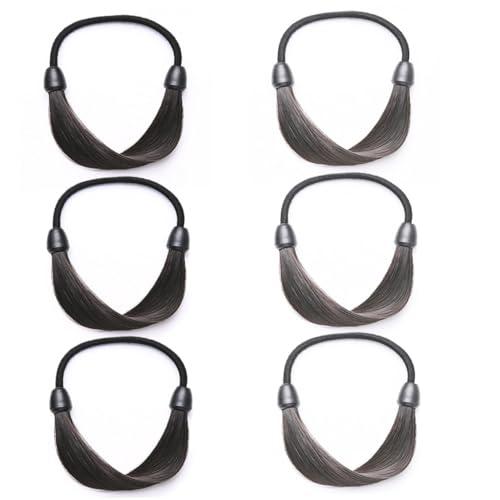 TOGEVAL 6 Stück Teiliges Haargummi für Frauen und Mädchen Elastische Haarbänder in Braun und Hellbraun Strapazierfähige Pferdeschwanzhalter Modischer Haarschmuck für Haartypen Bequem und von TOGEVAL