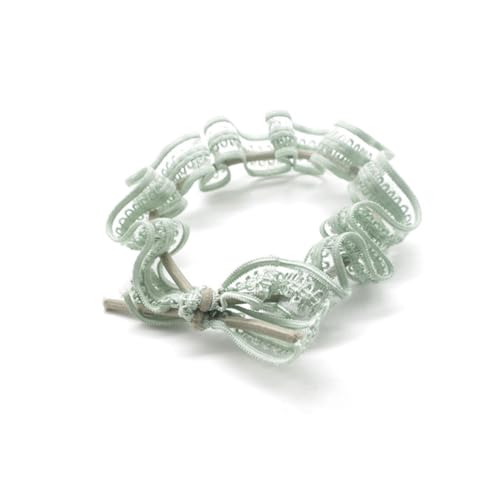 TOGEVAL 6 Stück Teiliges Haargummi mit Elastischem Spitzen Bowknot Farblich Sortiert Schwarz Weinrot Hellgrün Dekorativer Haarschmuck für Mädchen und Rutschfest und Bequem von TOGEVAL