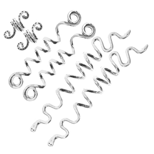 TOGEVAL 6 Stück Teiliges Haarschmuck Dreadlock Hair Haarring Zöpfe Silber Verstellbar Damen Party Alltag von TOGEVAL