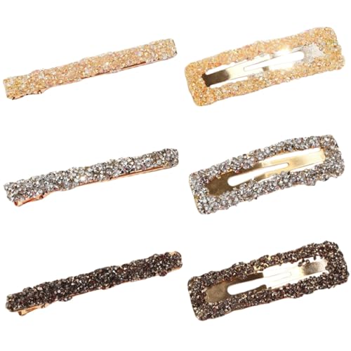 TOGEVAL 6 Stück Teiliges Haarschmuck mit Funkelnden Strass Haarspangen Kleine Haarklammern für Frauen Vielseitige Haarclips für Komfortabel und Modisch für Alltag und Party in Schwarz und von TOGEVAL