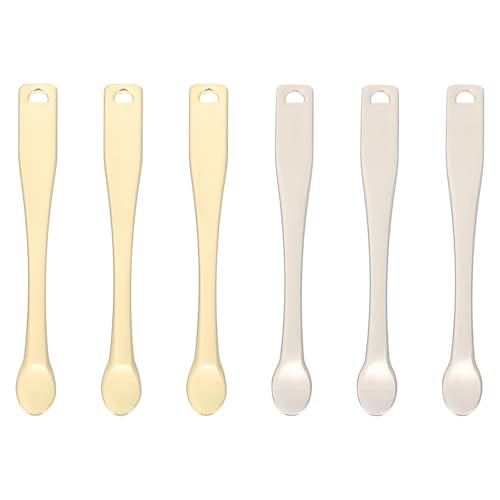 TOGEVAL 6 Stück Teiliges Kosmetikspatel aus Glatte Oberfläche Praktischer Creme löffel für Lotionen Handcremes zum Gleichmäßigen Auftragen und Mischen Leicht und Tragbar von TOGEVAL
