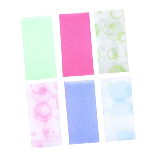 TOGEVAL 6 Stück Teiliges Lange Peeling Badetücher aus Hautfreundlichem Material Schnelles Schaumbildung Starke Wasseraufnahme für Körperreinigung zu Hause und Reisen von TOGEVAL