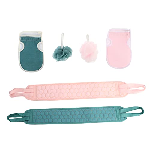 TOGEVAL 6 Stück Teiliges Set Peeling Duschhandschuhe mit Rückenreiniger und Duschschwamm Exfolierende Badetücher für Sanfte Hautpflege und Tiefenreinigendes Duscherlebnis von TOGEVAL