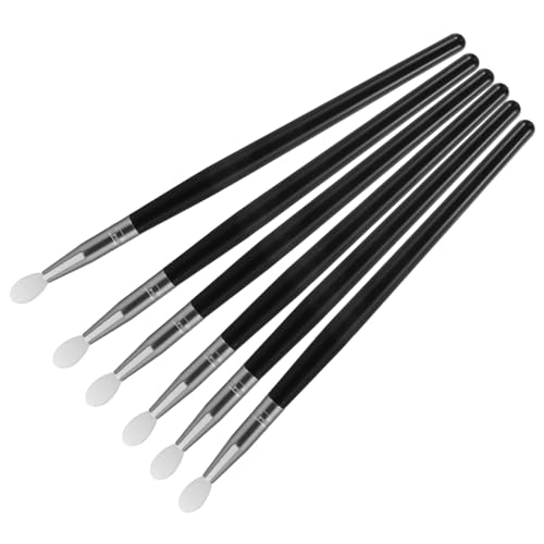 TOGEVAL 6 Stück Teiliges Silikon Make Up Pinselset für Lidschatten und Lippenmaske Wiederverwendbare Kosmetikapplikatoren für Gleichmäßiges Auftragen für Reisen und Alltag von TOGEVAL