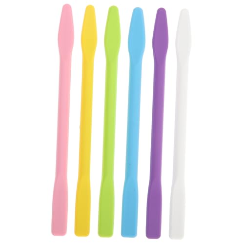 TOGEVAL 6 Stück Teiliges Silikon Rührstäbe Vielseitig für Gesichtsmaske Resin Farbe und DIY Handwerk Leicht Kompakt Einfaches Mischen und Auftragen Frei Wiederverwendbar Zufällige Farbe von TOGEVAL
