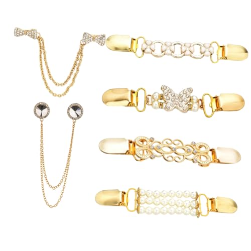 TOGEVAL 6 Stück Teiliges Vintage Schal Kragenclip aus Eleganter Cardigan Blusenclip für Damen Vielseitig Einsetzbar für Pullover Strickjacken Kleider Festlich und Alltagstauglich von TOGEVAL