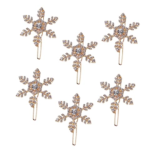 TOGEVAL 6 Stück Teiliges Weihnachts Schneeflocken Haarclip Kreative Haarspangen Stilvolle Haaraccessoires für Mädchen und für Partys und Festliche Anlässe von TOGEVAL