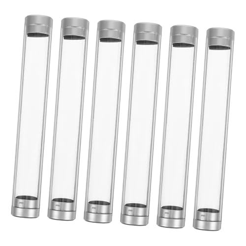 TOGEVAL 6 Stück Transparente Stiftebox Kunststoff Kugelschreiberbehälter Schlanker Stifte Organizer Für Schule Und Büro Stilvolles Design Geschenkverpackung von TOGEVAL