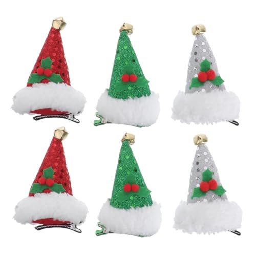 TOGEVAL Einzigartige Haarspange Mit Weihnachtsmütze 6er-pack Weihnachts-haarspangen-set Für Kinder Haarnadel Weihnachten Weihnachts-haarnadel Für Kinder von TOGEVAL