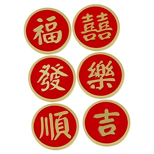 TOGEVAL 6 Stücke Brosche Chinesische Pin Anstecknadel Rucksäcke Pin Hut Pin Runde Pin von TOGEVAL